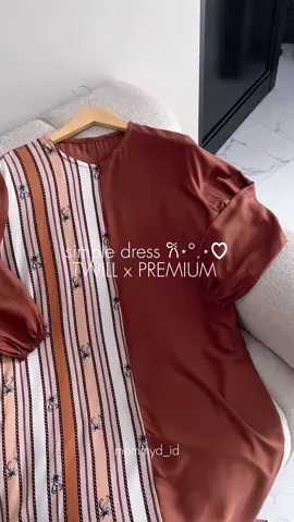 tanpa ragu buat beli dress kombinasi rayon twill satu ini, motif terbaru DNK PITA CHAIN 🤎🐻 #gamiskekinian #belilokal 