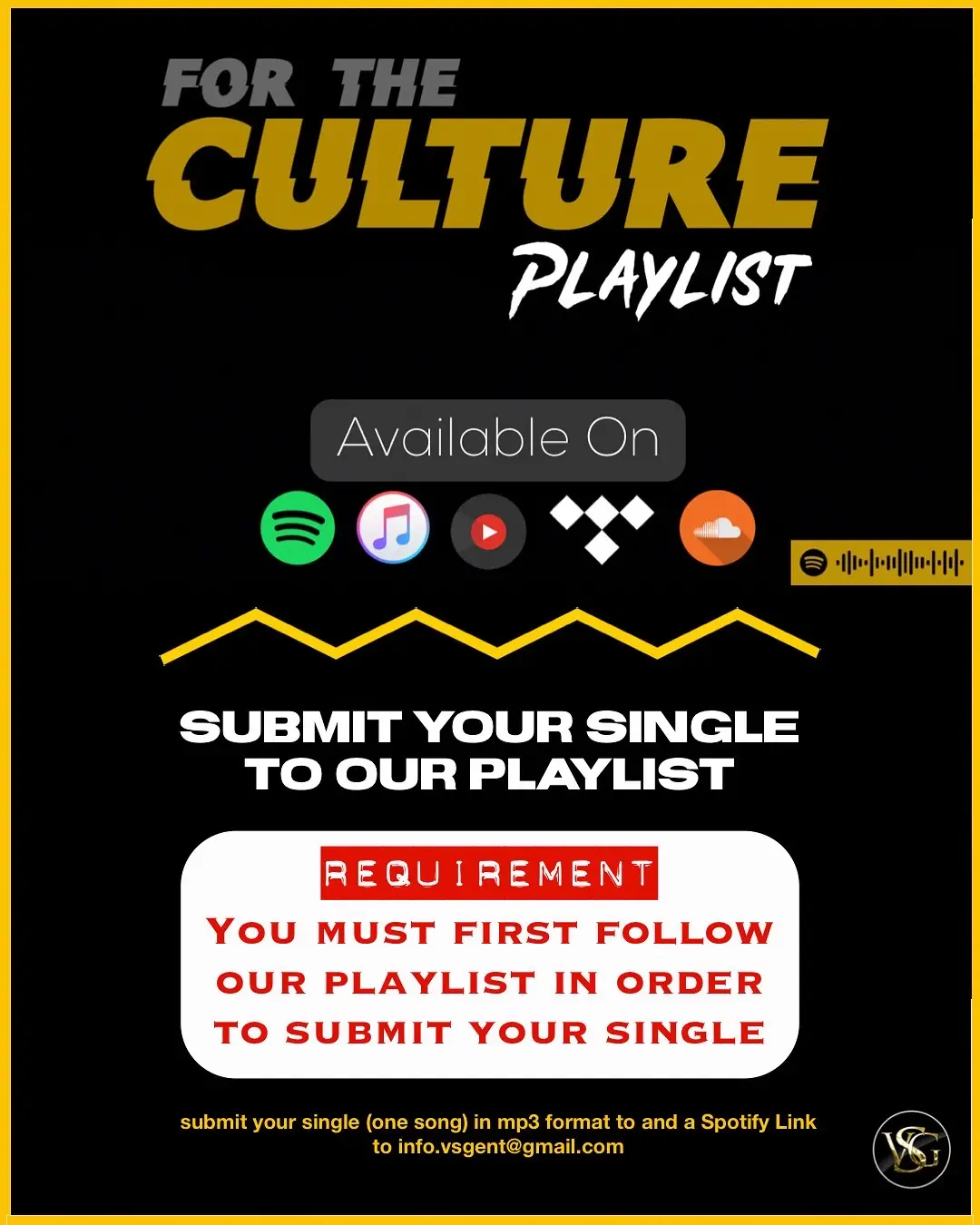 In order to have your song added to our #ForTheCultureplaylist. The Playlist REAL artists go to for REAL results! Click the link below to send us your music. https://mailchi.mp/243fd0a38fc1/list