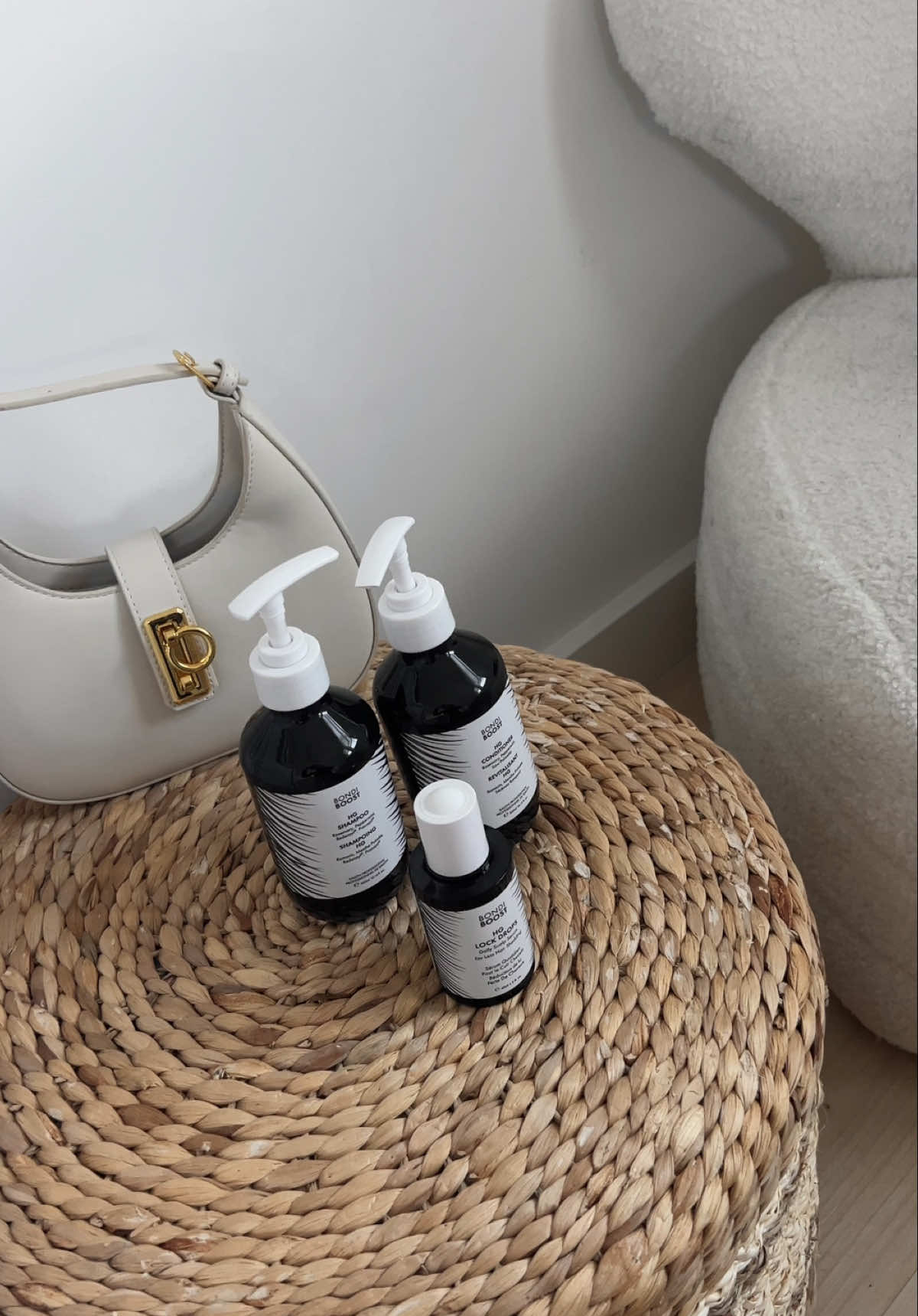 The @BondiBoost HG shampoo, conditioner & serum has been my secret weapon lately #hairgrowthjourney #hairgrowthtips #healthyhairjourney 