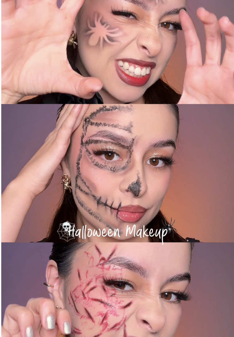 🎃💄 ¿Halloween last minute? ¡Te salvaste!  Te traemos 3 ideas de maquillaje ultra fáciles, y con ese toque glamoroso que no debe faltar. ✨😌  ¿Cuál probarías tú? 👻 #EasyHalloweenMakeup #MaquillajeDeHalloweenFacil #Halloween #Makeup #tiktok