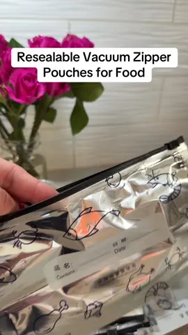 2025 New Resealable Vacuum Zipper Pouches for Food, Stand Up Foil Sealable Bags with Label and Zip for Vegetable Fruit Meat Reusable Airtight Waterproof Preserving Containers Kitchen Utensils 