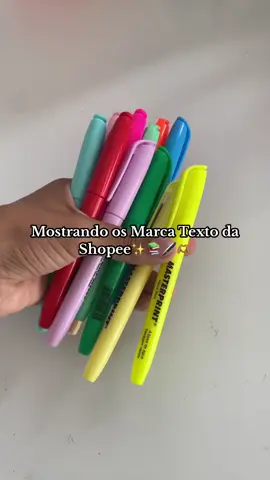 🖍️ Deixe suas anotações mais coloridas e organizadas! 💖 Kit Caneta Marca Texto com 12 cores — 6 neon + 6 pastéis, perfeito para estudar e decorar! ✨📚 #Shopee #MaterialEscolar #EstudoColorido