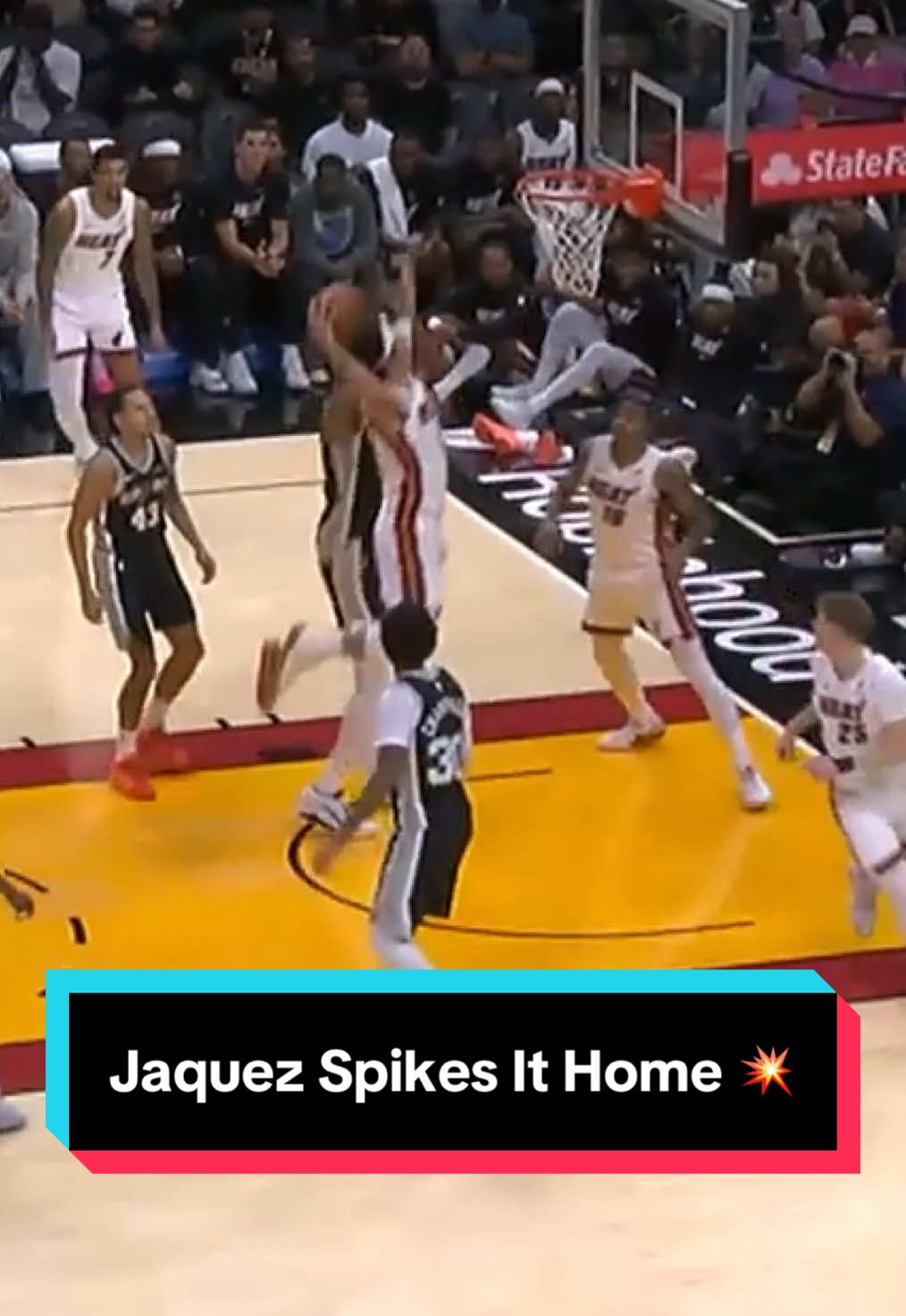 Jaquez spikes it home 💥 #NBA #Basketball #MiamiHeat #JaimeJaquez 