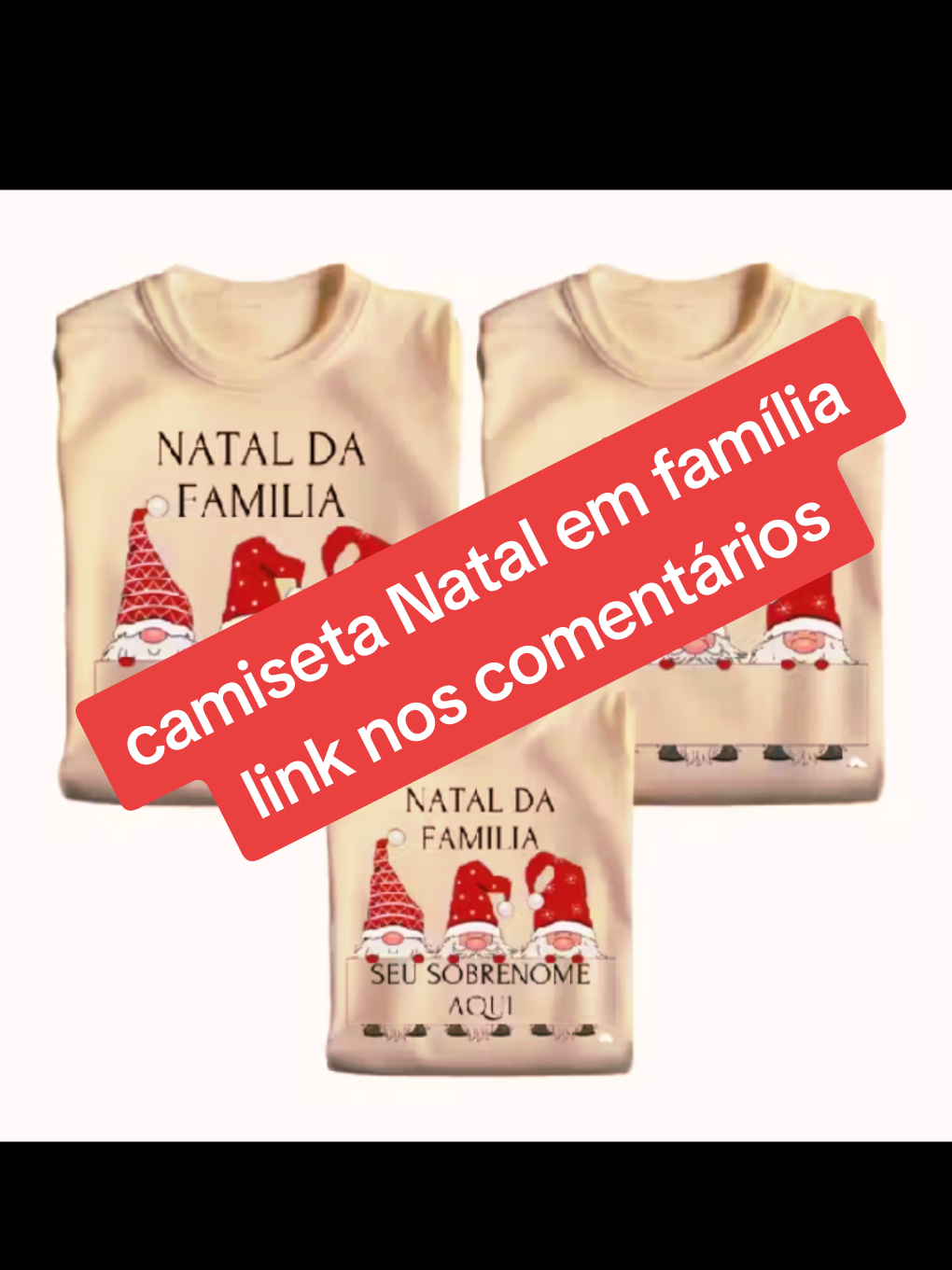 Kit 3 camisetas personalizadas de Natal em família.#Natal#familia 