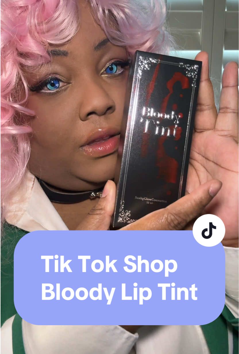 I love this Bloody Tint lip is so nice! I love the color after it dries down! I should have shaken it up before using but I was so excited.  @sushyglowcosmetics🧚🏻‍♀️🍄 #liptint #bloodyliptint #sushyglowcosmetics #tiktokshop #rosariovampire 