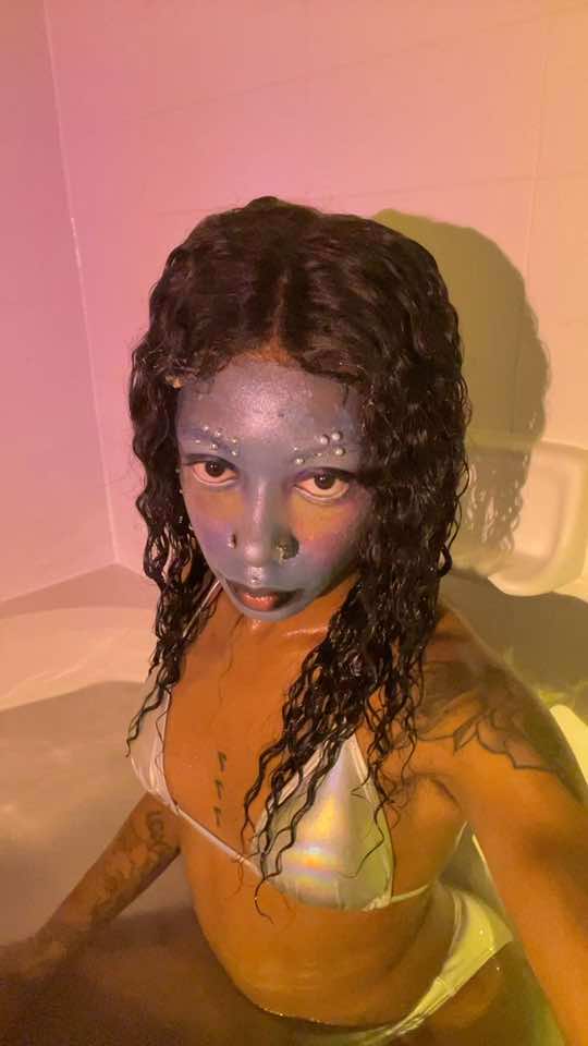 super old draft from an alien makeup look i did👽 #draft 