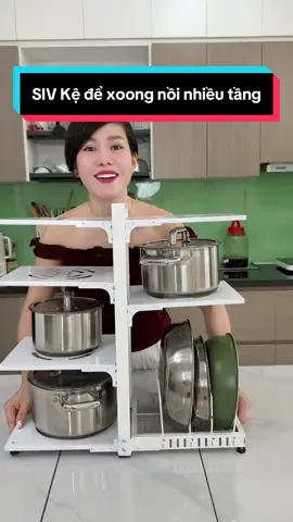 SIV Kệ để xoong nồi nhiều tầng 2 màu sắc 4+3/3+2 tầng có thể điều chỉnh kệ để đồ nhà bếp Kitchen #Cindythuytichcuc #kebep #kepdexoongnoinhieutang 