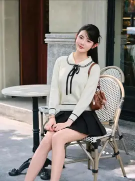 [MỞ BÁN] DELIZ - Áo len dài tay cổ sen phối sen điểu đà basic họa tiết dệt tràm#aolenxinh #aolendaitay#aolennu #áolen #phoido 