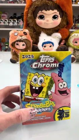SpongeBob Topps chrome! 3 packs signature hunting! @Topps #spongebob 