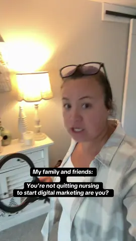 POV: you’re a newbie getting into digital marketing and don’t want your family and friends to find your TikTok account 😂  When you’ve been a nurse for 15+ years and you start to tell people that you’re wanting to get into digital marketing… They start to question your decisions  lol 🤷‍♀️  Luckily, I found a program that’s given me more confidence in starting my online business and I can focus on my goals.  Am I quitting nursing, no. But I do want more for me and my family.  If you can relate comment ”🙋‍♀️” #af#affiliatemarketingforbeginnersi#sidehustlei#digitalmarketingv#over30i#financialfreedomjourney