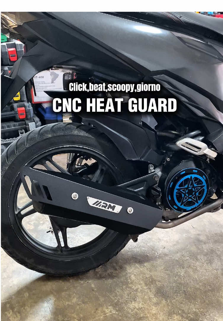 Cnc heat guard ng arm solid nito bossing, #heatguard#cncheatguard#mufflercover#armheatguard#motorcycleaccessories 