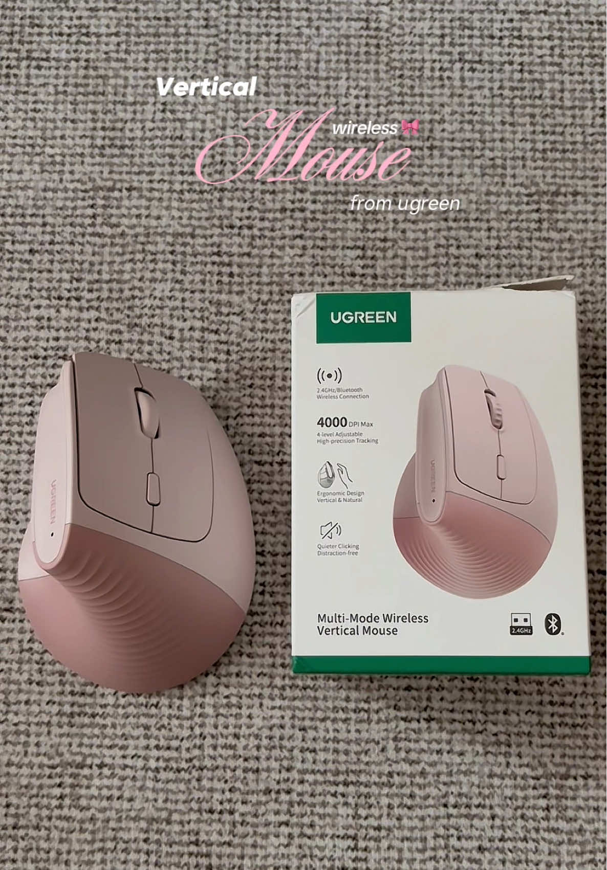 lepasni tangan dah tak lenguh guna mouse nii 😆💗  #ugreen #ugreenverticalmouse #wirelessmouse #mouse #bluetoothmouse 