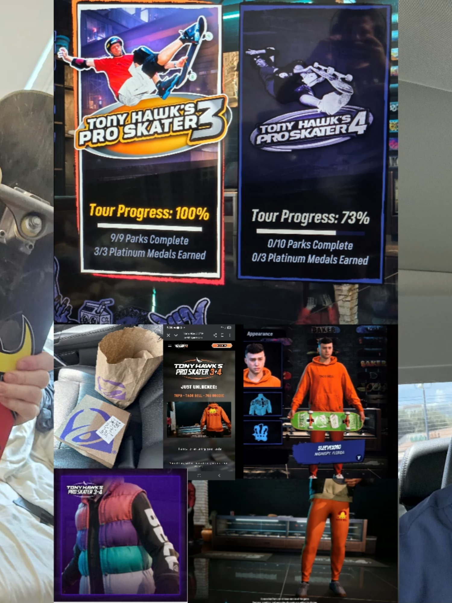 Tony Hawk and Taco Bell! Two friends set out on a summer adventure to beat and eat Tony Hawk 3+4 and Taco Bell #tonyhawksproskater3and4 #tonyhawksproskater #tonyhawk #tacobell #videogames #gaming #sleeve1080
