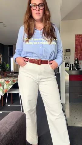 Casual Thursday in the office #midsizeoutfitinspo #officeoutfit 