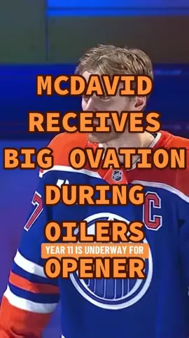 Fresh off of signing his new contract, Connor McDavid is introduced ahead of the Oilers Home Opener 🫡 #NHL #nhltiktoks #connormcdavid #edmontonoilers #oilers 