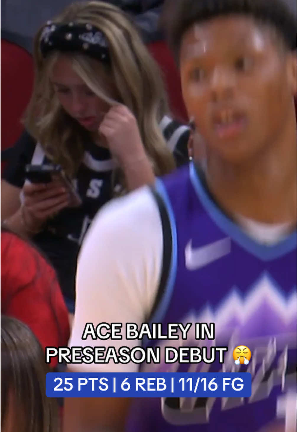Ace Bailey was COOKING in preseason debut 😮‍💨🔥 #NBA #basketball #bball #acebailey #jazz 