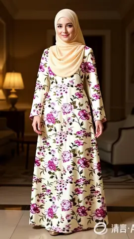 Jubah muslimah lengan panjang corak bunga. #jubahmuslimah #abaya #gamis #bajufesyenbybilly 