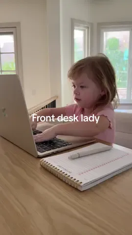 The front desk lady woke up from a nap and went right back to work, but refused to brush her hair. #toddlermom #funnytoddlers #momlife #motherhood 