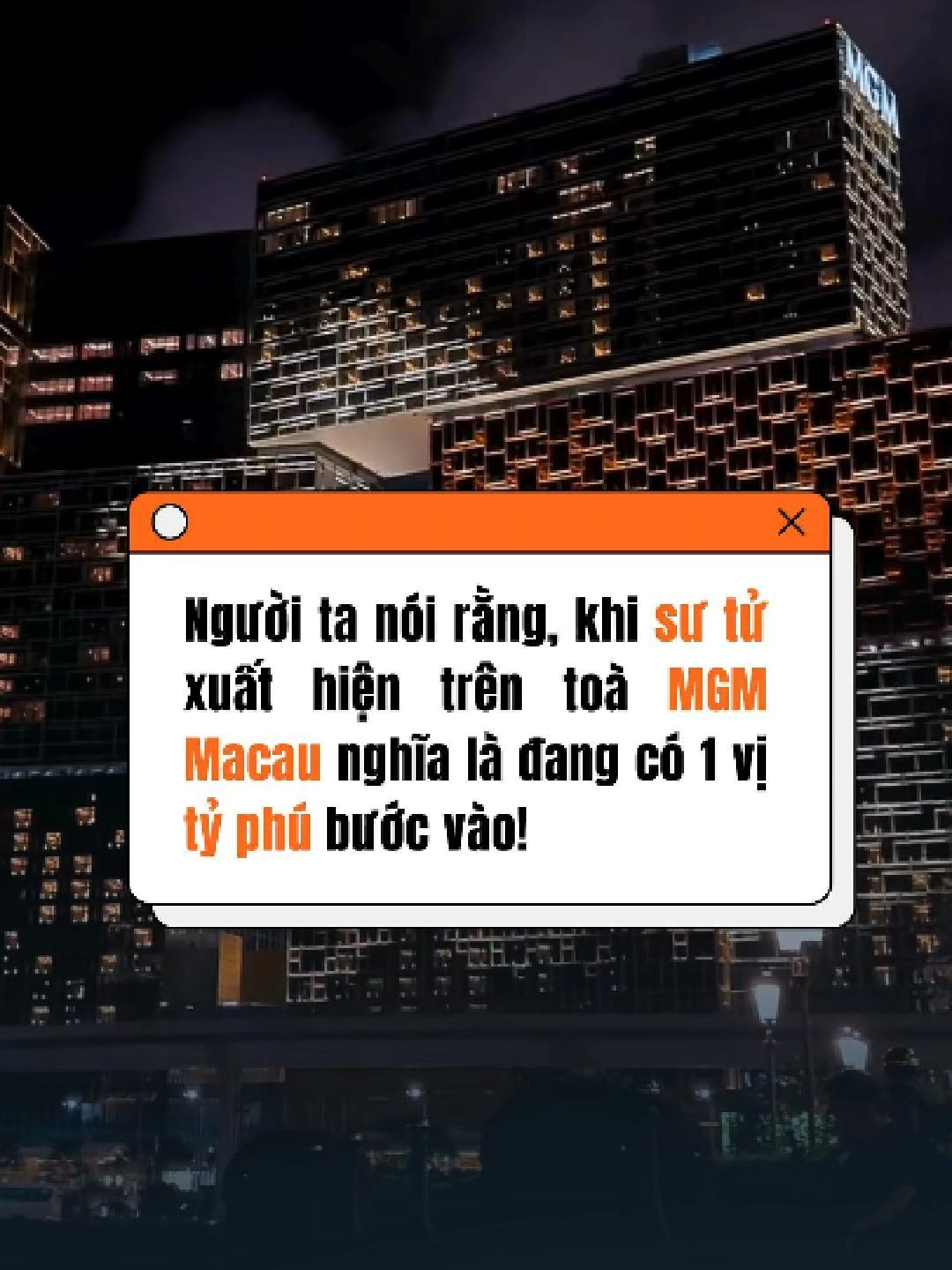 Người ta nói rằng, khi sư tử xuất hiện trên toà MGM Macau nghĩa là đang có 1 vị tỷ phú bước vào! #dulichtiktok #checkin #Macau #namthanhtravel #xuhuong