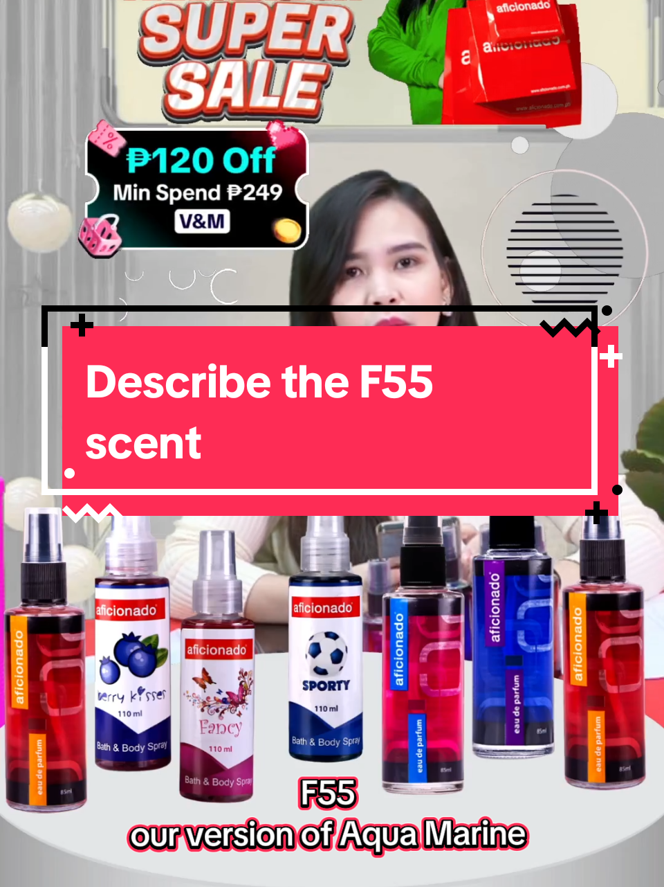 Ano nga ba ang amoy ng F55 scent? Check out na guys para maamoy nyo na din! #fragrancetok #tiktok1010supersale #aficionado #1010bigatensale #perfumerecomended 