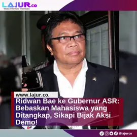 Wakil Ketua Komisi V DPR RI Ridwan Bae angkat bicara menyusul tindakan represif aparat kepolisian yang melakukan penangkapan terhadap puluhan mahasiswa saat menggelar aksi unjuk rasa menyegel Kantor Penghubung Pemprov Sulawesi Tenggara (Sultra) di Jakarta, Rabu (8/10/2025). Ia meminta Gubernur Sultra turun tangan membebaskan mahasiswa Sultra yang kini diamankan di kantor polisi setempat. Menurut Ridwan Bae, aksi mahasiswa yang menyuarakan aspirasi, meluapkan kekecewaan terhadap pemerintah semestinya disikapi secara bijaksana baik oleh aparat maupun Pemprov Sultra. Sebagai leader, ASR seyogyanya merangkul mahasiswa yang meluapkan kekecewaannya, membuka ruang diskusi sehingga aspirasi mereka tersahuti. 
