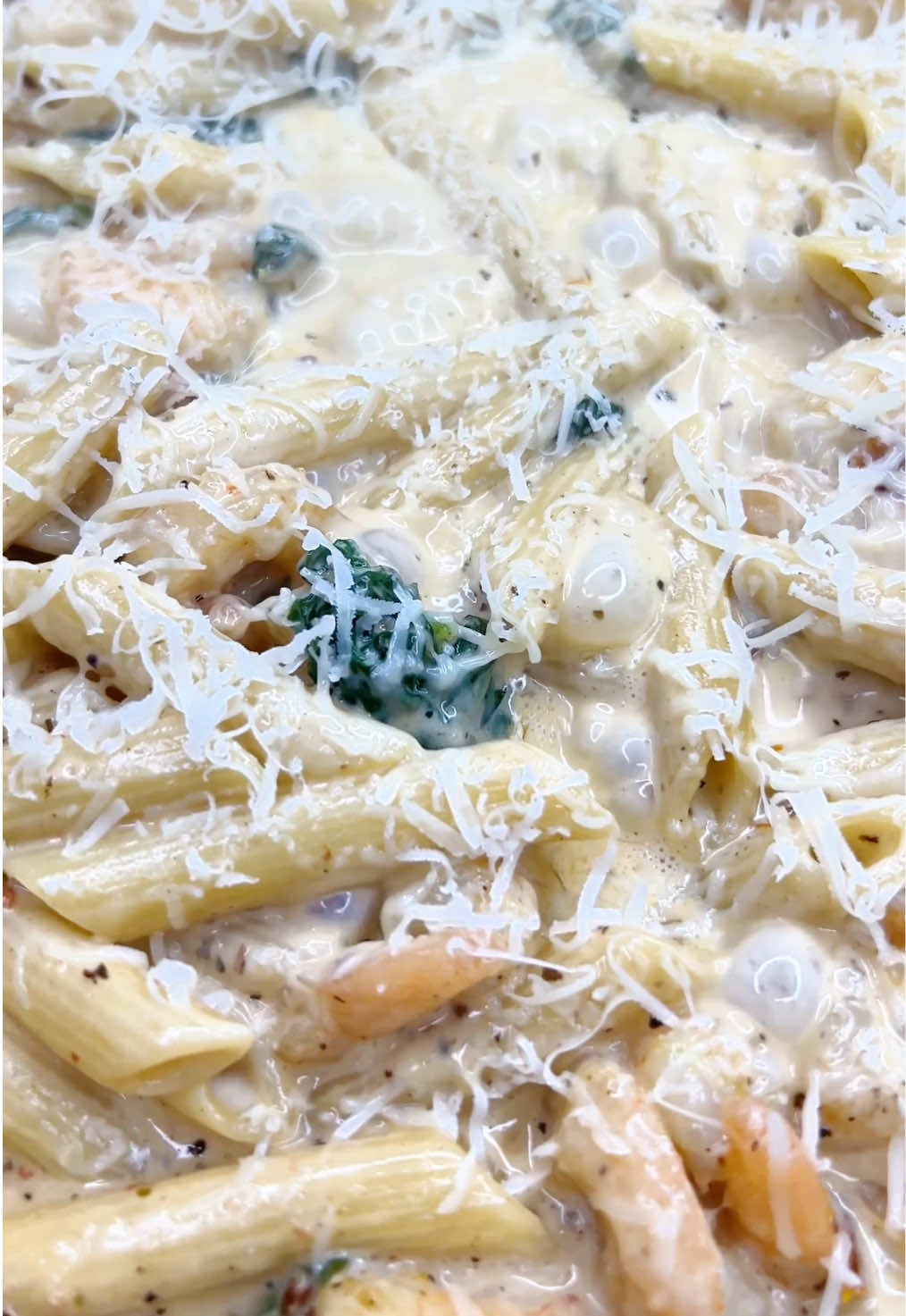Dinner goals! Nothing beats a steaming plate of creamy Tuscan shrimp pasta on a busy night!  @Hakima #whatieat #myhealthyishmeals #highprotein #healthyfood #healthyeating    