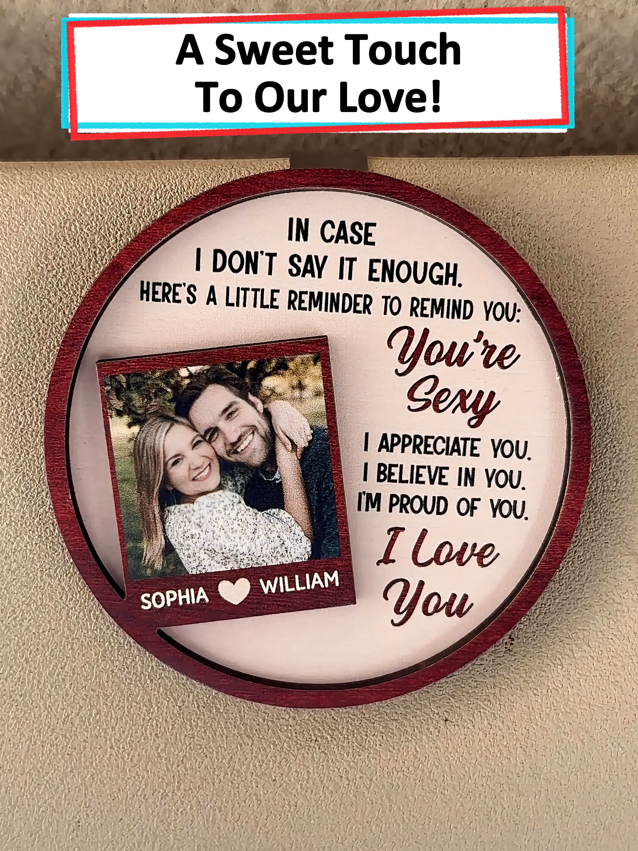 I see our photo every time I drive, and it makes me smile. You’re always with me ❤️ #wanderprints #personalized #gifts #couplegifts #giftforher