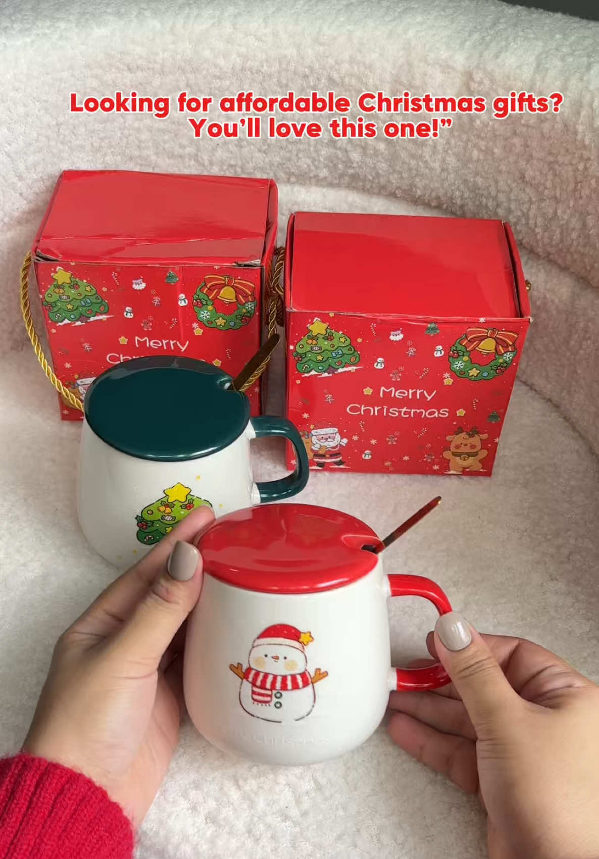 Hassle-free gift idea for Christmas! 🎅 Mug set with lid, spoon, and box —for only P109 lang!  Best Christmas gift ideas !! #readytogift , #christmasideas, #giftideas , #christmasmug, #affordablegifts
