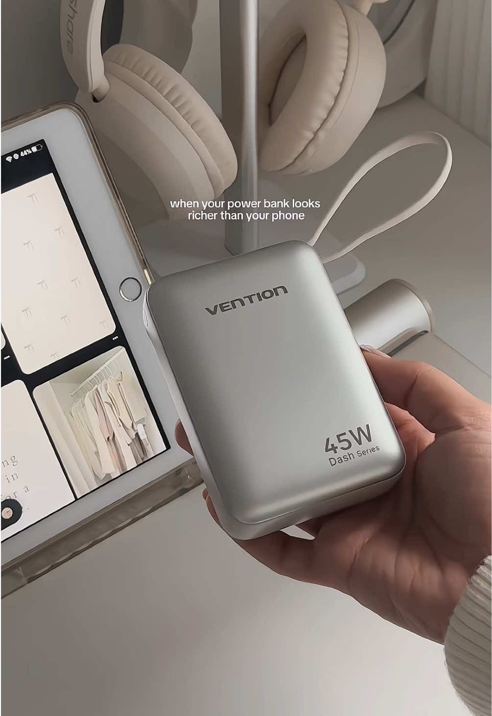 when your power bank looks richer than your phone! Metallic finish, LED display, and laptop-level charging. Talk about power with class 🔋✨ #powerbank #TechAesthetic #vention #ventionpowerbank #fastchargingpowerbank 