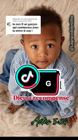 Réponse à @trésor muzal nfan 033 dis moi lequel tu choisis et pour quel lettre tu veux que je fasse pour ton future bébé #prenomrare #prenombiblique #2025 #garcon #significationprenom 