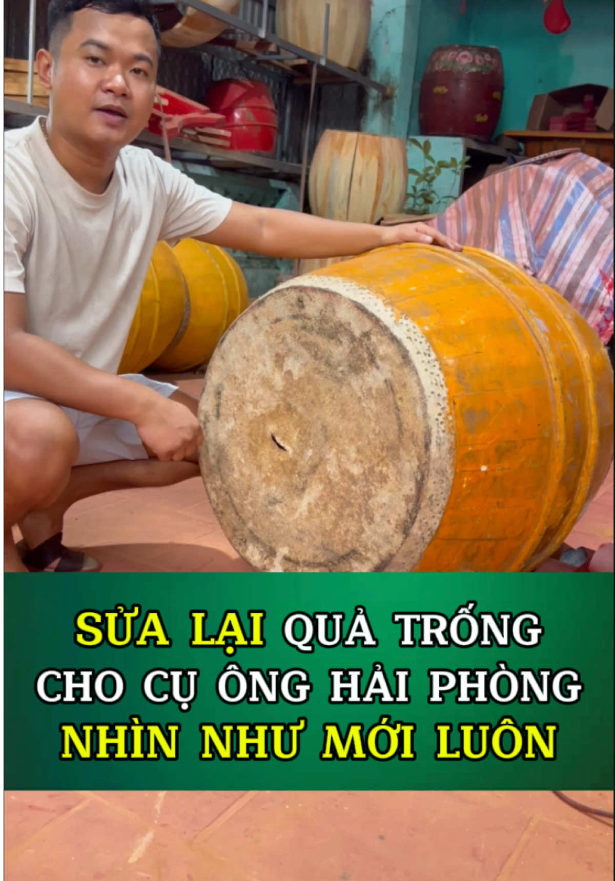 Sửa Lại Quả Trống Cũ Cho Cụ Ông Tại Hải Phòng #toànlàmtrống #trốngđọitam #trống #sửatrốngcũthànhmới #làmlạitrốngcũ 