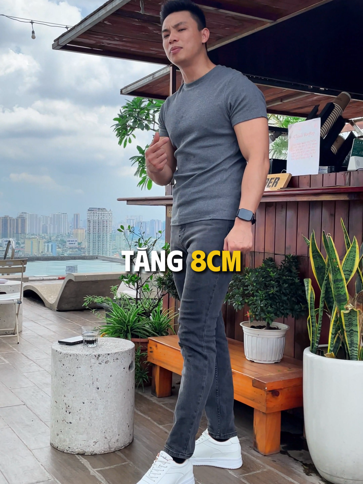 Sneaker cổ thấp, full trắng và quan trọng là TĂNG ~8CM CHIỀU CAO!! #Smartmen #smartmensignature #FLEX15T