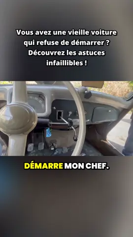🚗💨 Prêt à faire démarrer ta vieille voiture ? Spoiler : pas besoin d'embrayage ! 😂🔥 #VintageVibes #CarTips#boiserie
