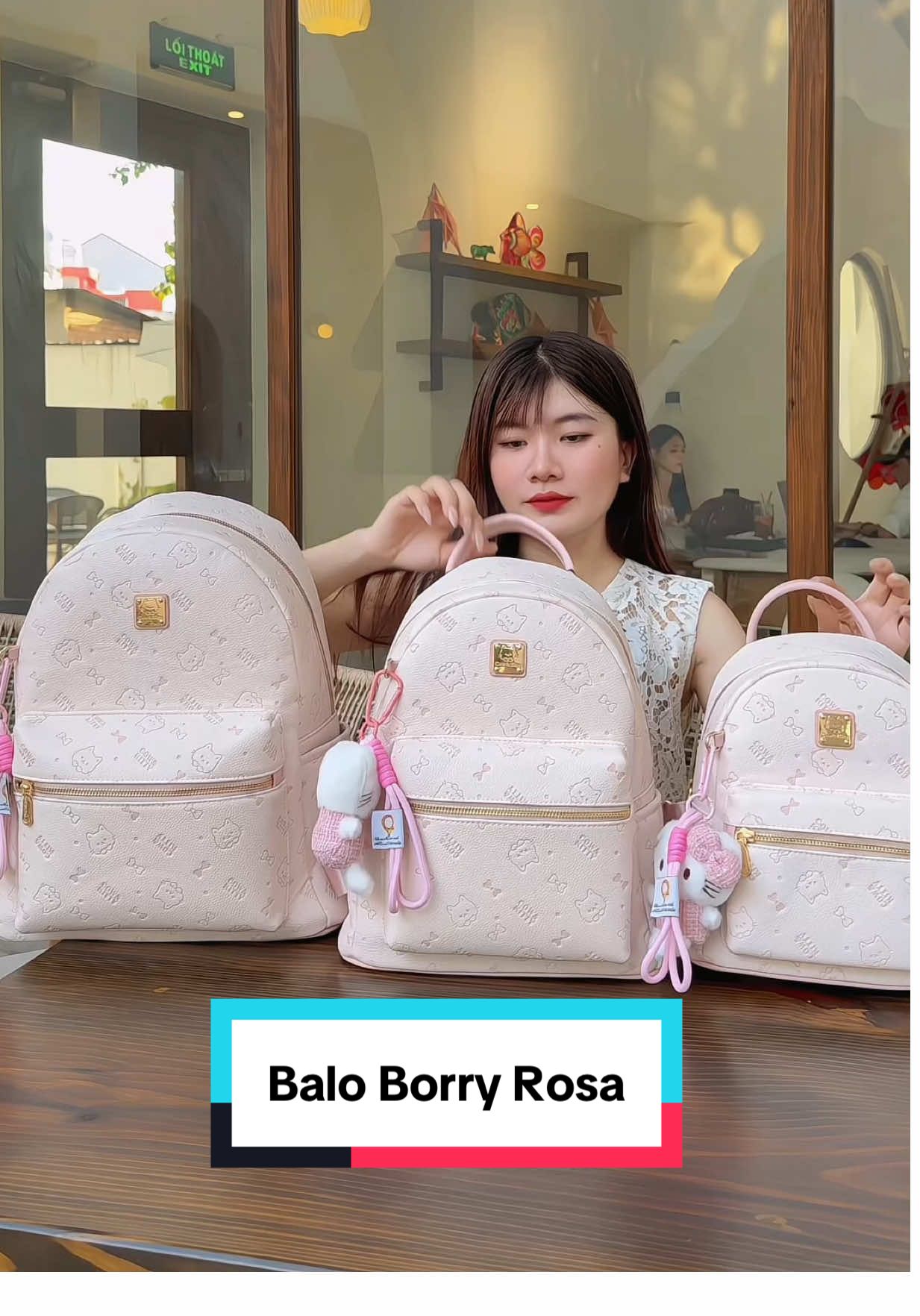 Balo xinh Borry Rosa phiên bản cỡ vừa , cỡ lớn Cow&kitty #baloxinh #balohellokitty #balodihoc #baloxinh #balonu 