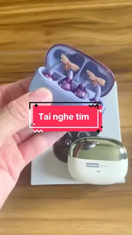 Tai nghe tím #phungan #giadung #phukien #tainghenluetooth #tainghelenovo 