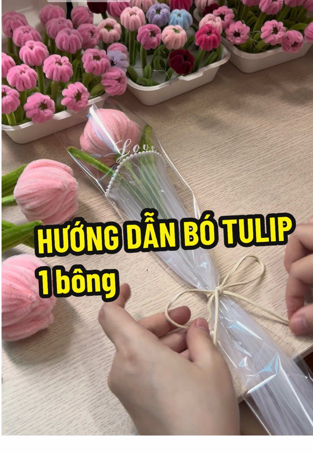 Cb lưu về làm hoa tặng mẹ nhen🥹🌷 #tulip #hoatulipkemnhung #hoakemnhung #kemnhungloai1 #miumiu_shop 