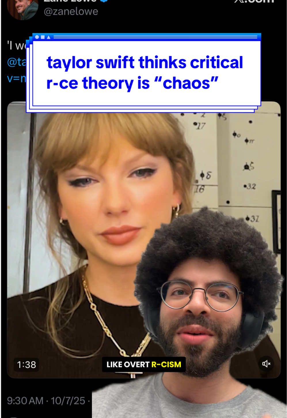 she literally had to get Zane on a zoom call to course correct 
