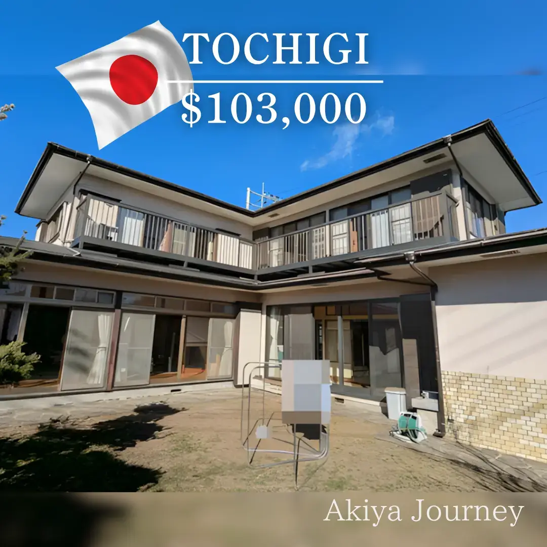 Property Information Location: Kanuma City, Tochigi Prefecture, Japan Layout: 9LDK (12 tatami, 8 tatami × 3, 6 tatami × 3, 16 LDK, 8 western × 2, 6 western × 2) Building Area: 2,472.6 sq.ft. / 229.79 ㎡ Land Area: 7,622.6 sq.ft. / 708.04 ㎡ Price: $102,000 Property Description Nestled in a tranquil residential area of Kanuma City, this expansive 9LDK home harmoniously blends traditional Japanese aesthetics with spacious modern living. Constructed in May 1976, the wooden two-story residence offers a series of well-preserved tatami rooms, featuring shoji screens, warm natural lighting, and built-in storage nooks. The home’s genkan (entrance) boasts a refined stone floor and custom wooden cabinetry. Inside, the large living room centers around a cozy kotatsu setup, ideal for relaxed family gatherings. The polished wooden beams and classic fixtures reflect timeless craftsmanship. The property includes a serene Japanese-style garden with manicured pines, stones, and open space for additional landscaping. Located just a 10-minute walk from Yakeyama Station on the Tobu Nikko Line, this home offers convenient access while maintaining a peaceful, private atmosphere. A wonderful opportunity for anyone seeking a spacious family retreat, a traditional inn renovation, or a nature-inspired getaway in the heart of Tochigi.   #japanesehouse #vacationhouse #cheaphouse #akiya #japanesegarden 