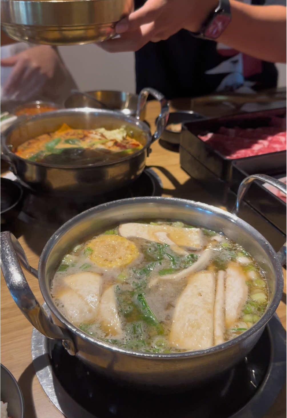 $38 ayce shabu! Honestly left so satisfied! High quality meats and veggies, get the bulgogi broth, and made to order hot sides! Dpot in Irvine, CA #FoodTok #foodtiktok #foodvlog #hotpot #restaurant 