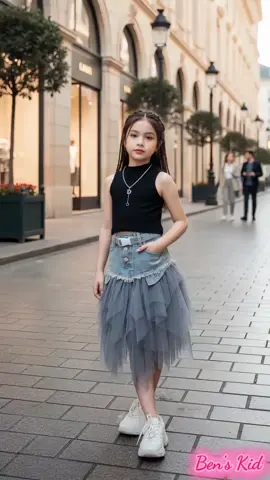 Sét đồ bé gái sang chảnh và cool ngầu  #benskid #dobegai #setdobegaisanhdieu #setbegai #setbegaidep 