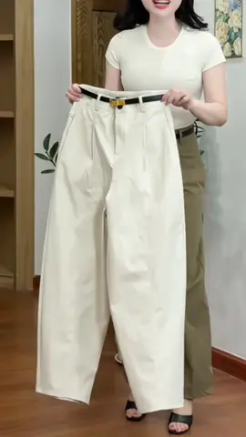 Quần baggy nữ chất Kaki Nhật L1, Quần ống rộng thời trang #quankakinu #quanbaggynu #thoitrangnu #xuhuong 