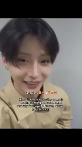 the way he kept hiding and blushing even though we weren't there, he was just a kid 🥹 #sangwon #leesangwon #boysplanet2 #boys2planet #fyp 