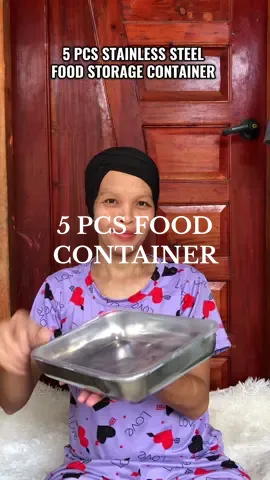 5 PCS FOOD STORAGE CONTAINER  STAINLESS STEEL kaya matibay #foodcontainer #stainlesssteelfoodcontainer #foodstoragecontainer 