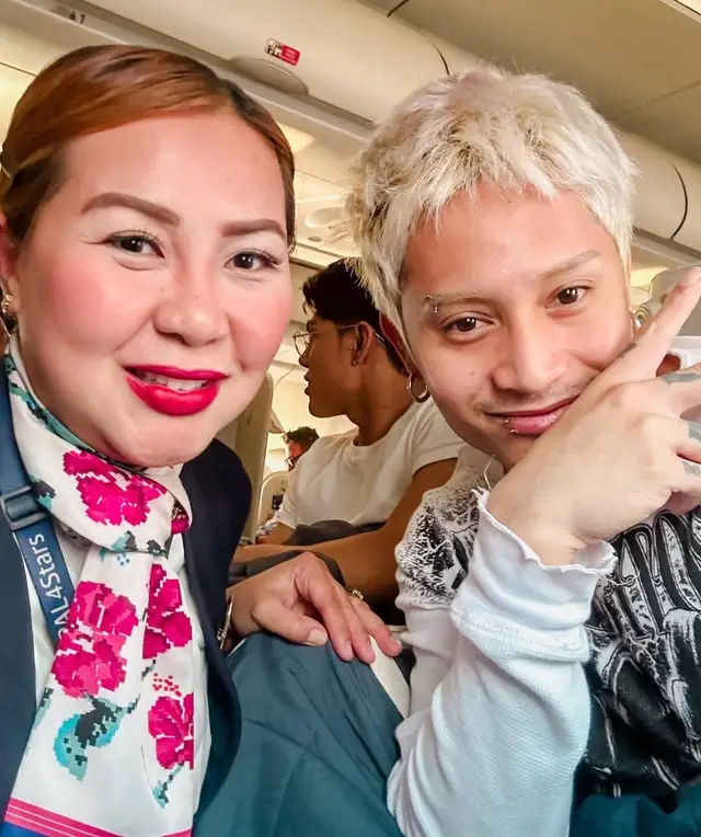 with PAL's flight attendant on their way to Dubai |pogi ng Amoken ko huhuhu😭 Credits photo: itsmaebbydevs #fyp #sb19official #sisiwniken #fypシ #sb19atin                   