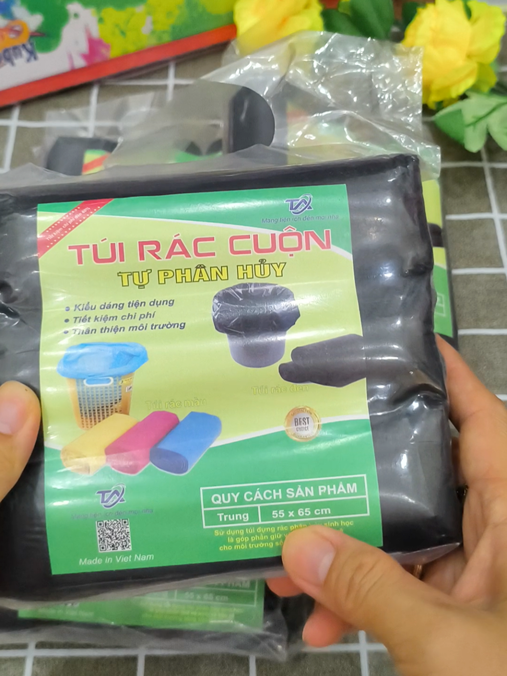 Combo 4 set 12 cuộn túi đựng rác tự phân hủy 55x65cm chỉ 45k  #tuiracsinhhoc #tuirac #tuiracphanhuy #mebimsua #xuhuong 