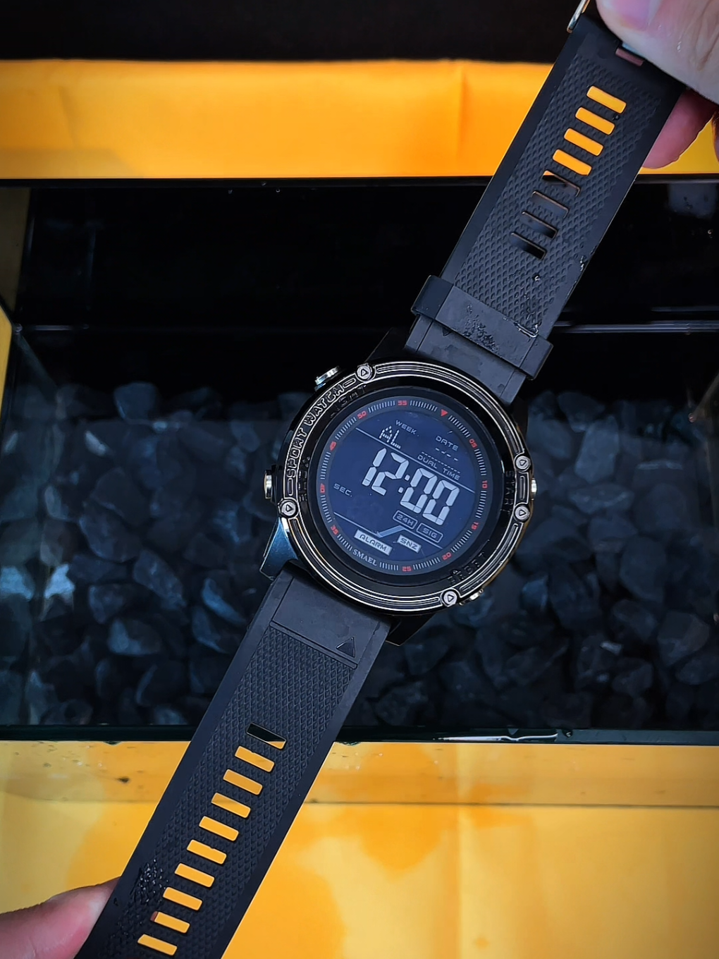 Model baru jam tangan sport digital Smael seri SL8125 warna hitam #jamtangan #watch #tahanair #8125 #sports 