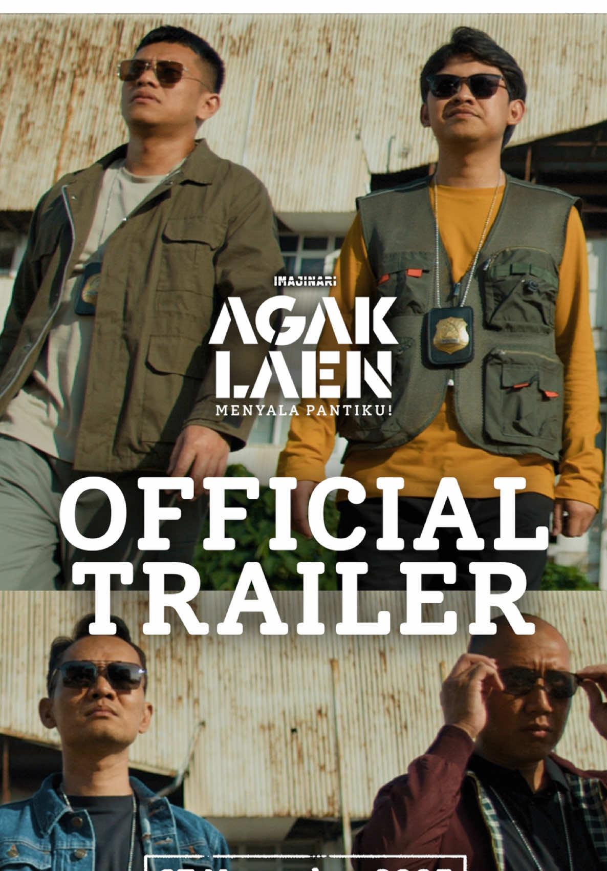 OFFICIAL TRAILER Pilem Agak Laen: Menyala Pantiku! Empat detektif @Bene Dion Rajagukguk, Boris Bokir, @indrajegel, dan @okirengga33 dikasih kesempatan terakhir buat nangkep buronan kasus pemb*n*han yang bersembunyi di panti jompo.  Kek mana kacau dan kocaknya penyamaran #AgakLaen mereka untuk nyari buronan⁉️ Bukan sekuel bukan prekuel, tapi cerita baru! Kembali disutradarai Bang Muhadkly Acho, serta diproduseri Koh Ernest dan Pak Dipa. Pilemnya tayang 27 November 2025 di bioskop. Sambil nunggu, sebar dulu trailernya ke semua grup WA, repost di sosmed kelen juga.  Kita nyalakan bersama, pasukaann! 🔥 #PilemAgakLaen #MenyalaPantiku