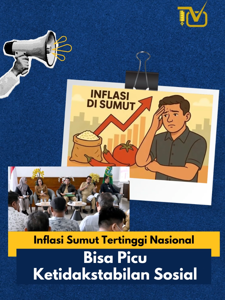 Inflasi Sumut Tertinggi Nasional, Pengamat: Bisa Picu Ketidakstabilan Sosial Provinsi Sumatera Utara menjadi peringkat pertama inflasi di Indonesia. Diketahui, tingkat inflasi Sumut pada September 2025 mencapai 5,32%,  jauh di atas rata-rata inflasi nasional sebesar 2,65%. Pengamat sosial dan politik Sumatera Utara, Agus Suriadi, menilai, inflasi yang tinggi dapat memicu ketidakpuasan masyarakat. Jika harga kebutuhan pokok terus melonjak, hal ini berpotensi menimbulkan protes atau ketidakstabilan sosial.  Pemerintah Provinsi Sumut perlu mengambil langkah proaktif, seperti memastikan pasokan barang dan melakukan intervensi harga untuk menjaga stabilitas.  Sebagai upaya pengendalian harga dan menekan inflasi ini, Kepala Biro Perekonomian Setdaprov Sumut, Poppy Hutagalung, mengatakan Pemprov Sumut bersama 33 kabupaten/kota tengah menggelar Gerakan Pasar Murah dan Gerakan Pangan Murah di 524 titik di seluruh wilayah Sumatera Utara. #inflasi #sumut #pasarmurah 