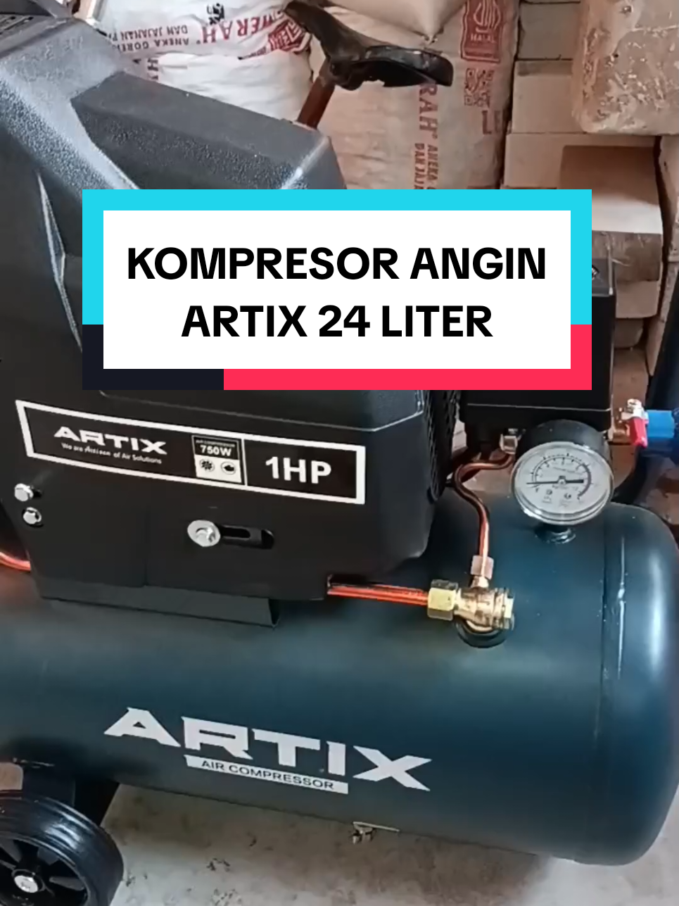 kompresor angin artix 24 liter dengan daya listrik 750 watt menggunakan oli pelumas piston sehingga lebih awet dalam pemakaian #kompressor #kompresorangin #atrix 