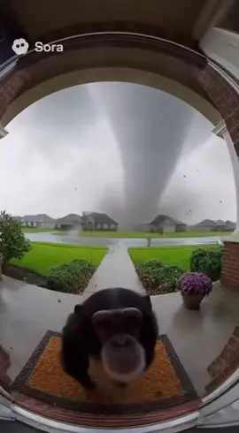 #chimpanzee #funny #storm #ai #sora 